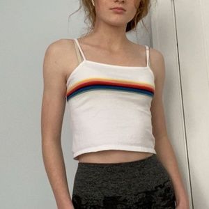 John Galt (Brandy Melville) white/rainbow tank